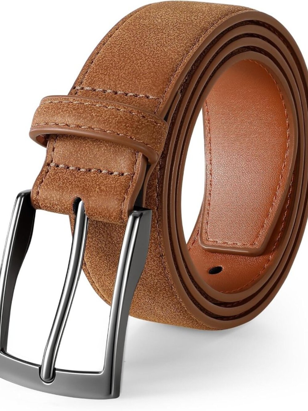 Men's Genuine Leather Suede Dress Belt - Versatile for Jeans & Formal Wear